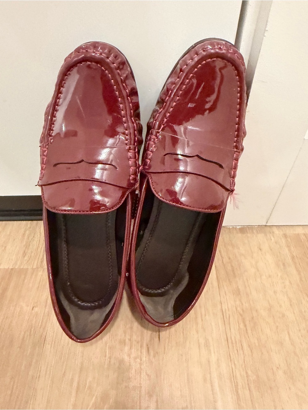 Zara Burgundy Penny Loafers size 8